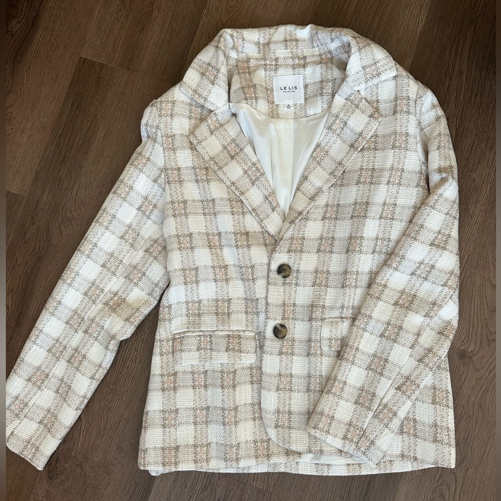 SOLD!! Neutral Tweed Blazer-LELIS